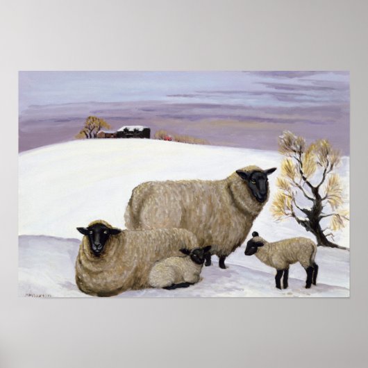 Poster Mouton en hiver (Devant)