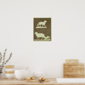 Poster Mouton et mouton avec agneau (Cuisine)