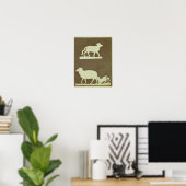 Poster Mouton et mouton avec agneau (Bureau à domicile)