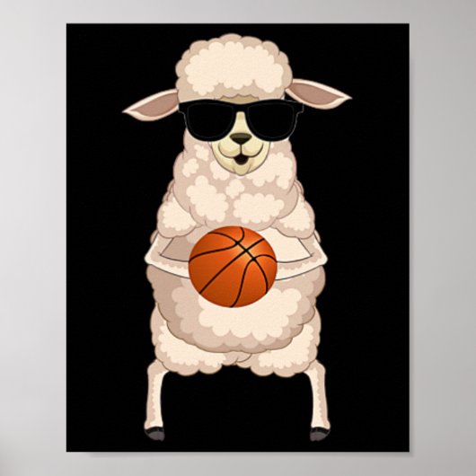 Poster Mouton marrant agneau portant des lunettes de sole (Devant)