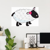 Poster Mouton Noir Avec Laine Blanche (Bureau à domicile)
