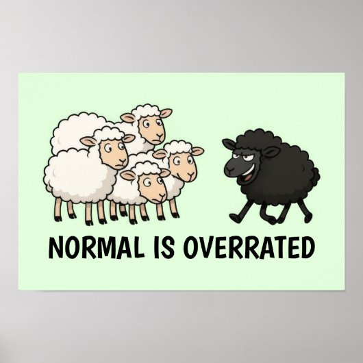 Poster Mouton noir et blanc (Devant)