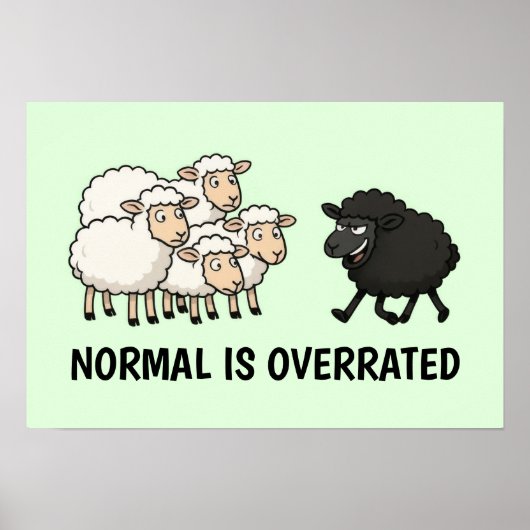 Poster Mouton noir et blanc (Devant)