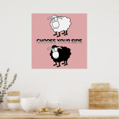 Poster mouton noir et blanc (Cuisine)