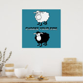Poster mouton noir et blanc (Cuisine)