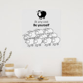 Poster Mouton noir et blanc (Cuisine)