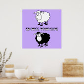 Poster mouton noir et blanc (Cuisine)