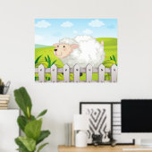 Poster Mouton souriant (Bureau à domicile)