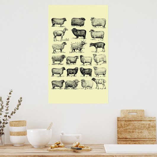 Poster Mouton vintage (Cuisine)