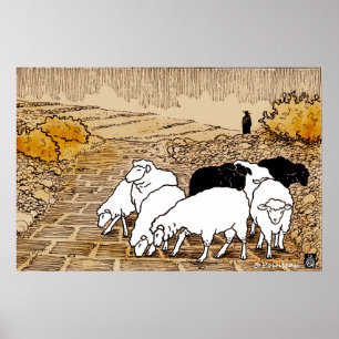 Poster Moutons À Pâturer