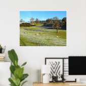 Poster Moutons dans la vallée gelée (Bureau à domicile)