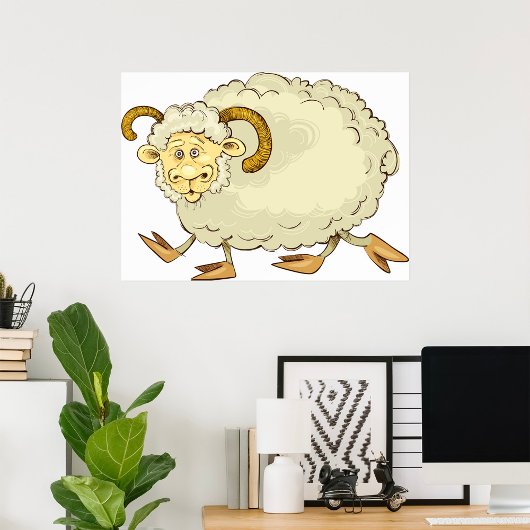 Poster Moutons de bélier surpris