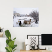 Poster Moutons En Avril Neige (Bureau à domicile)