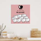 Poster Moutons noirs et blancs (Cuisine)