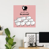 Poster Moutons noirs et blancs (Bureau à domicile)
