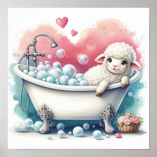 Poster Moutons pour bain moussant (Devant)