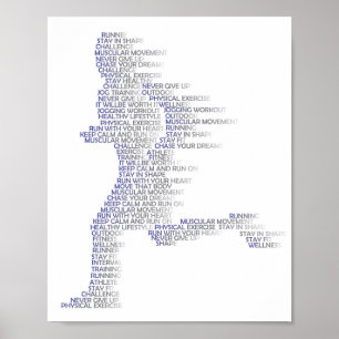 Poster Mouvement d'un homme qui court avec de la vitesse