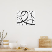 Poster Mouvement en noir et blanc (Cuisine)