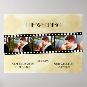 Poster Movie Film Strip Photo Collage Mariage Bienvenue