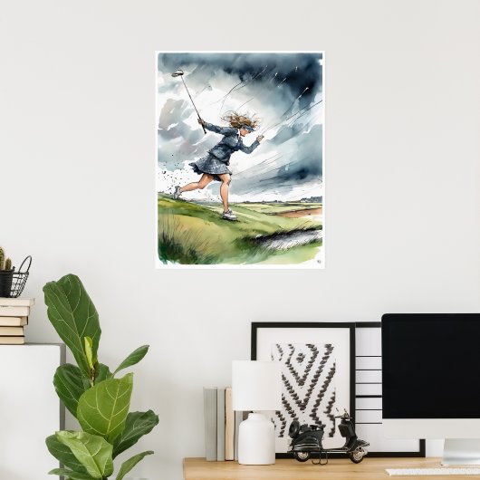 Poster Moving Day In Scotland - Golf Art Print (Bureau à domicile)