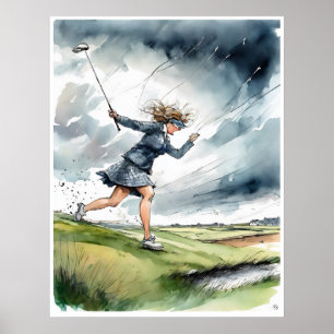 Poster Moving Day In Scotland - Golf Art Print