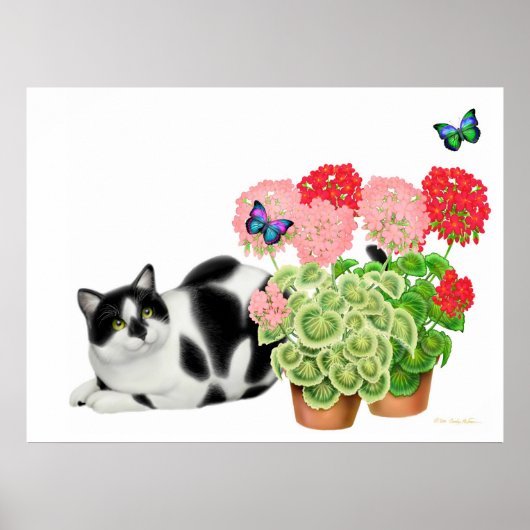 Poster Moxie Cat and the Butterflies Print (Devant)