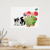 Poster Moxie Cat and the Butterflies Print (Cuisine)