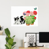 Poster Moxie Cat and the Butterflies Print (Bureau à domicile)