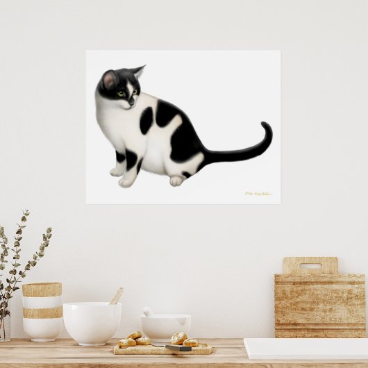 Poster Moxie l'impression Tuxedo Cat (Cuisine)