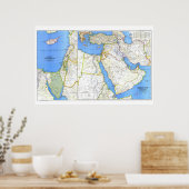 Poster " Moyen-Orient : 1978 Carte détaillée ... (Cuisine)