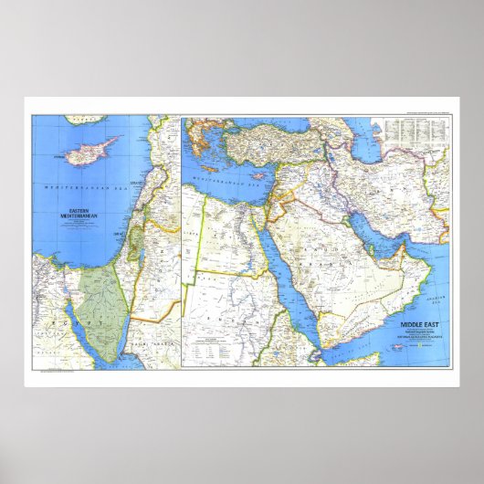 Poster " Moyen-Orient : 1978 Carte détaillée ... (Devant)