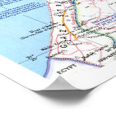 Poster " Moyen-Orient : 1989 Carte de la Terre Sainte ... (Coin)