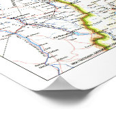 Poster " Moyen-Orient : 1991 Carte détaillée ... (Coin)