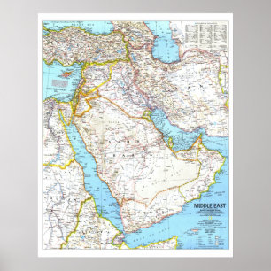 Poster " Moyen-Orient : 1991 Carte détaillée ...