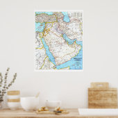 Poster " Moyen-Orient : 1991 Carte détaillée ... (Cuisine)