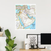 Poster " Moyen-Orient : 1991 Carte détaillée ... (Bureau à domicile)