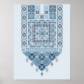 Poster Moyen-Orient arabe moderne Cute Bleu Tatreez (Devant)
