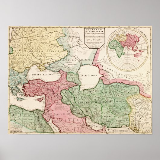 Poster Moyen-OrientCarte panoramiqueMoyen-Orient (Devant)