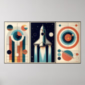 Poster Moyen Siècle Âge de l'espace Art Galaxy Navigation (Devant)