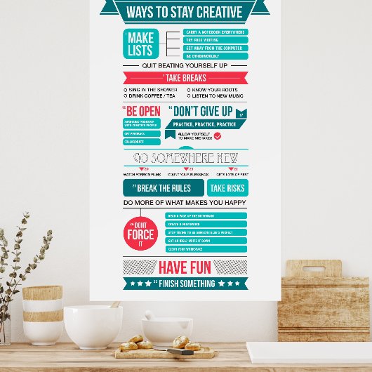 Poster moyens de rester créatif (Cuisine)