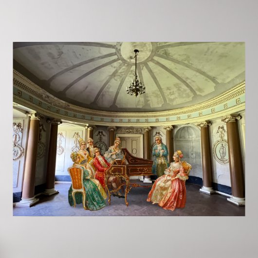 Poster Mozart jouant du clavecin (Devant)