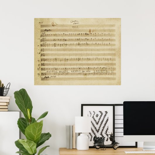 Poster Mozart Mariage de Figaro Manuscript Imprimer (Bureau à domicile)