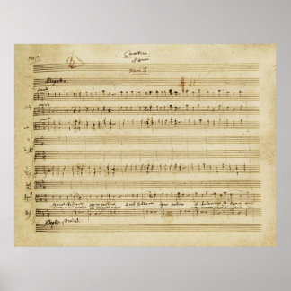 Poster Mozart Mariage de Figaro Manuscript Imprimer