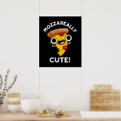 Poster Mozza vraiment mignon Pizza Pun Dark BG (Cuisine)