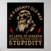 Poster Mpy Old Man - My Level Of Sarcasm Funny Monkey (on (Devant)