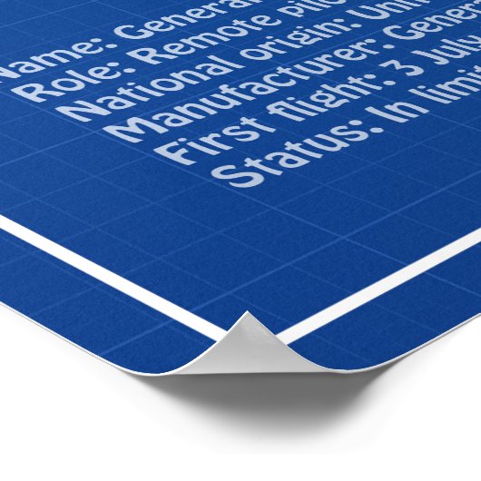 Poster MQ-1 Predator UAV- Plan d'avion ABD (Coin)