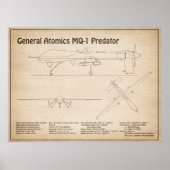 Poster MQ-1 Predator UAV- Plan directeur de l'avion SD (Devant)