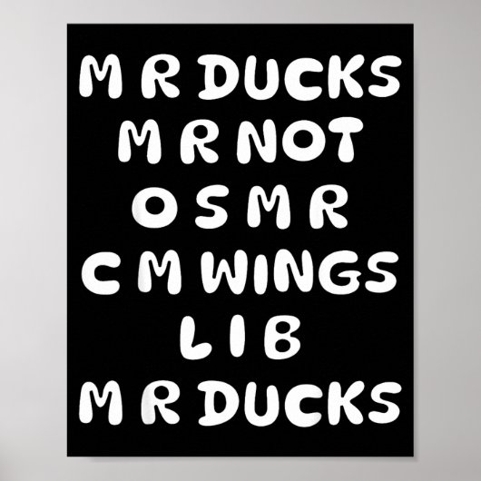 Poster Mr Ducks Mr Not Osar Cm Wings Funny Duck (Devant)