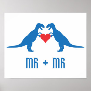 Poster Mr+Mr - L'amour est l'amour Dinosaures