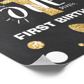 Poster Mr Onederful Birthday Welcome Sign Boy Black Gold (Coin)